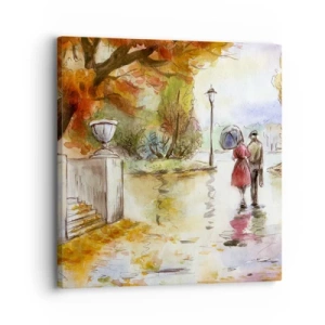 Tablou pe pânză - Toamnă romantică în parc - 30x30 cm