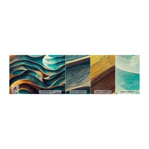 Mostră tapet Premium Sand - Meandre de albastru - Valuri, Abstracția, Tridimensional - 100x30 cm