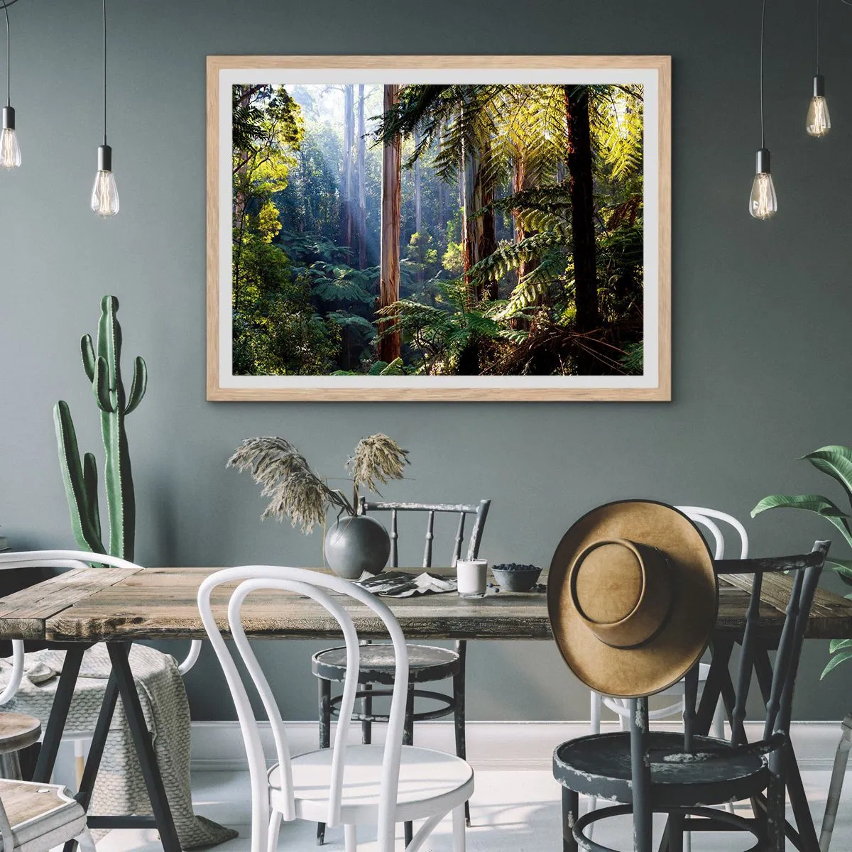 Poster în ramă de stejar deschis - O poveste din pădure - 40x30 cm