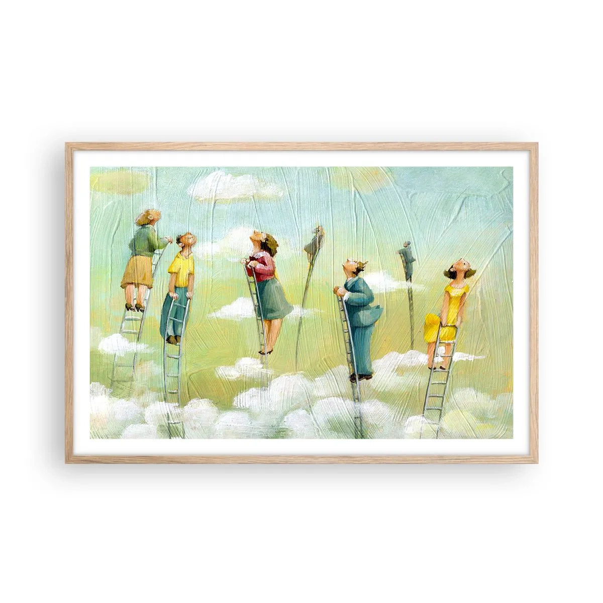 Poster în ramă de stejar deschis - Urmează-ți visul - 91x61 cm