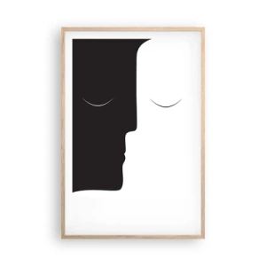 Poster în ramă de stejar deschis - Unitatea contrariilor - 61x91 cm