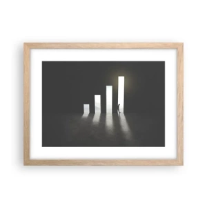 Poster în ramă de stejar deschis - Succesul - o impresie - 40x30 cm
