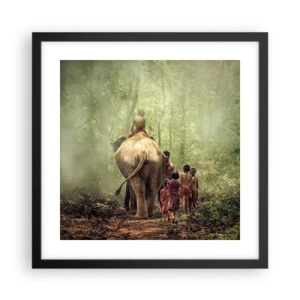 Poster în ramă neagră - Noua Carte a Junglei - 40x40 cm