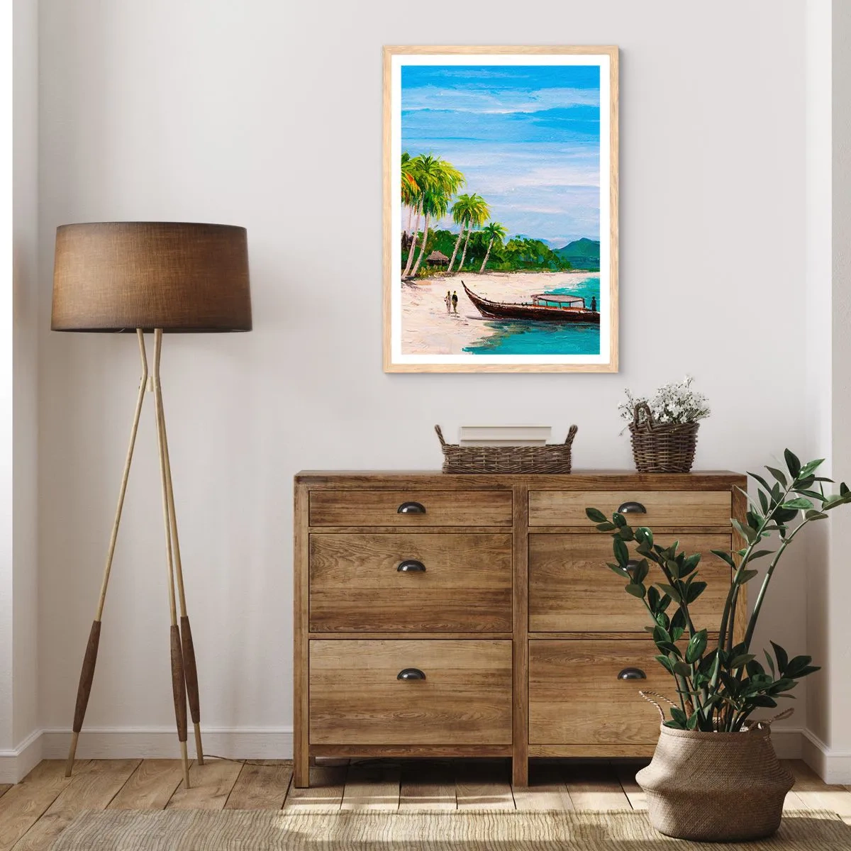 Poster în ramă de stejar deschis - Un vis exotic - 30x40 cm