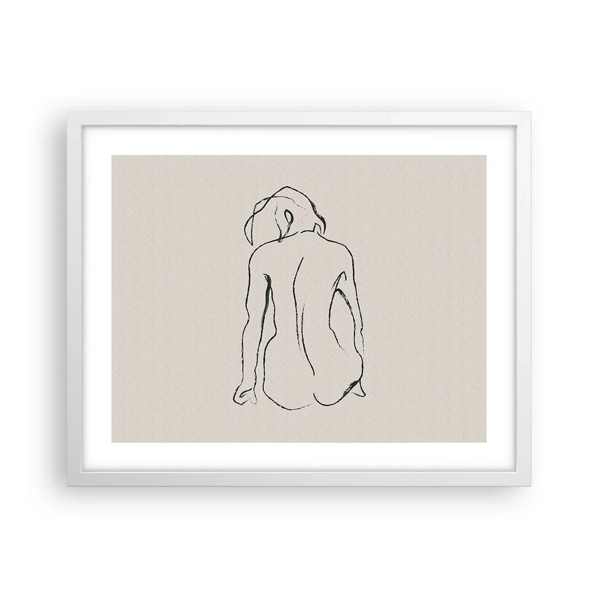 Poster în ramă albă - Nud de fată - 50x40 cm