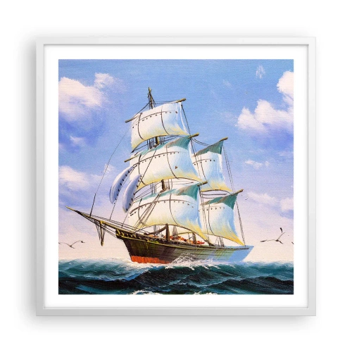 Poster în ramă albă - Cu mândrie în vânt - 60x60 cm