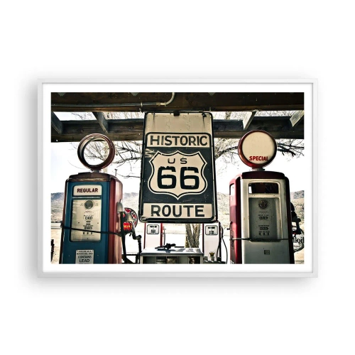 Poster în ramă albă - O călătorie americană retro - 100x70 cm
