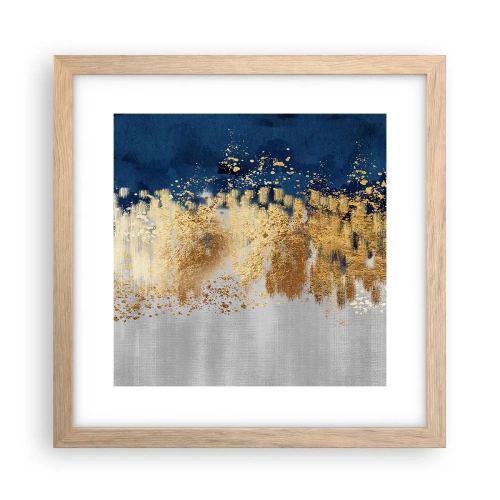 Poster în ramă de stejar deschis - Compoziție modernă cu bliț - 30x30 cm