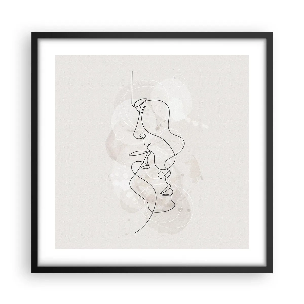 Poster în ramă neagră - Încurcați într-o îmbrățișare - 50x50 cm