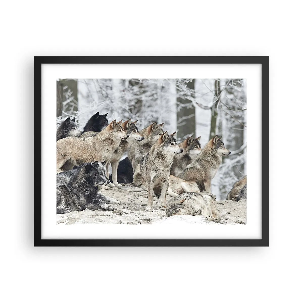 Poster în ramă neagră - Familie și prieteni - 50x40 cm