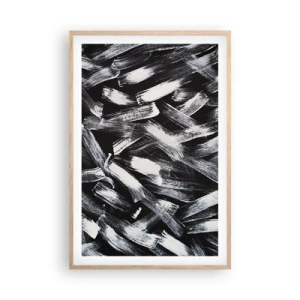 Poster în ramă de stejar deschis - Abstracție în spirit industrial - 61x91 cm