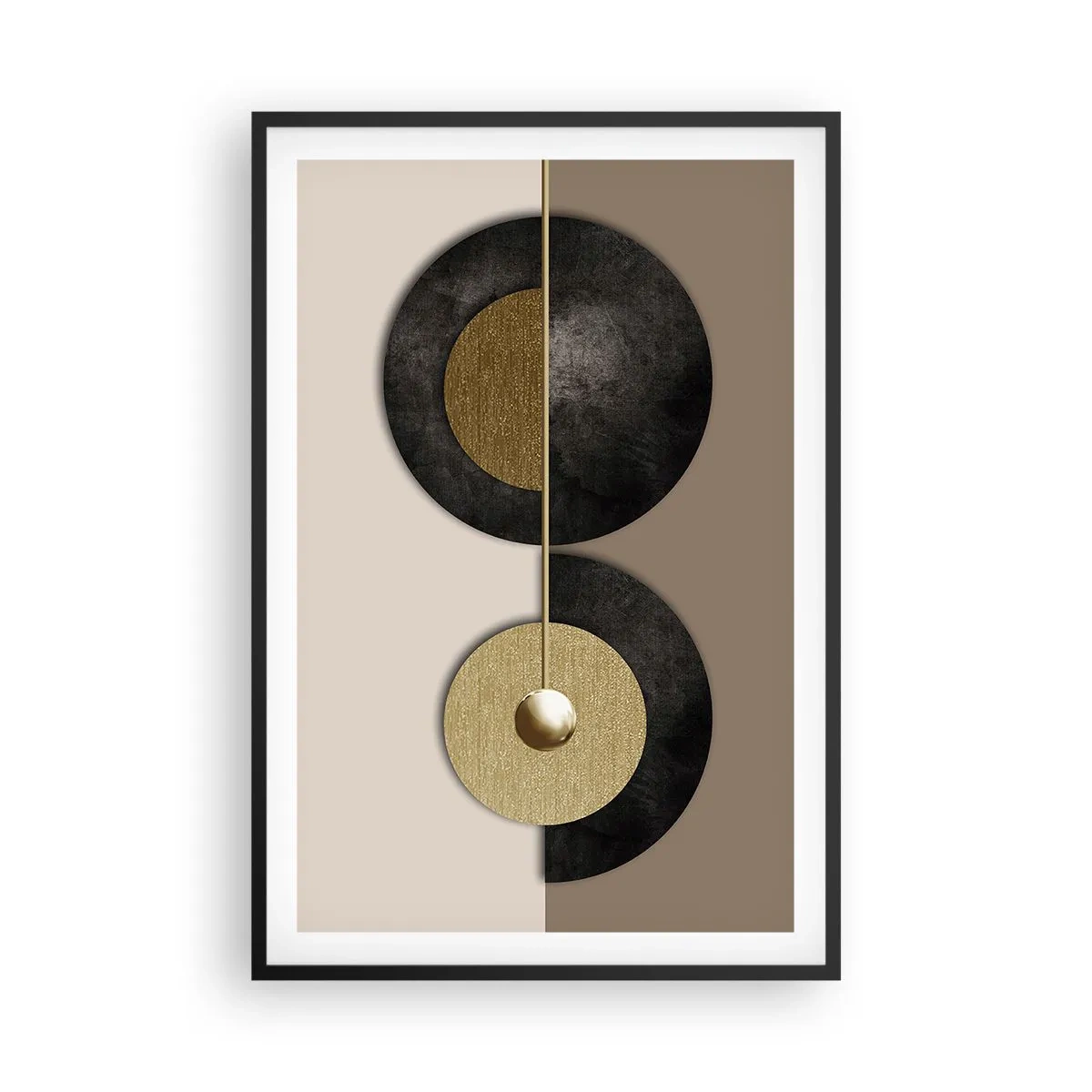Poster în ramă neagră - Variații în jurul unui cerc - 61x91 cm