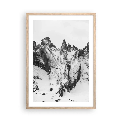 Poster în ramă de stejar deschis - Amenințarea crestei de granit - 50x70 cm