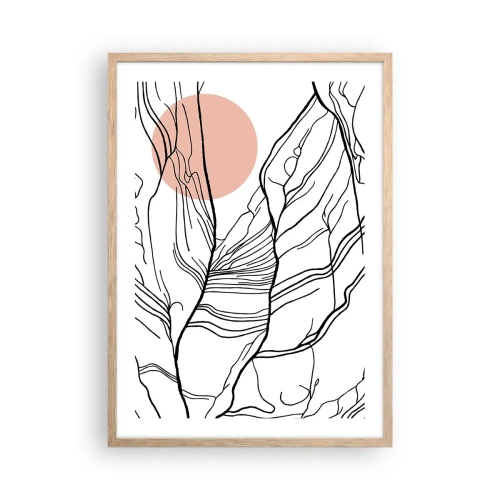 Poster în ramă de stejar deschis - Într-o rețea de crengi - 50x70 cm