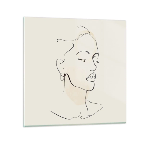 Tablou pe sticlă - Cu o linie sigură - 30x30 cm