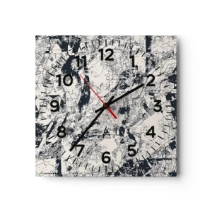 Ceas de perete - Ceas pe sticlă - Întrepătrunderea contrariilor - 40x40 cm