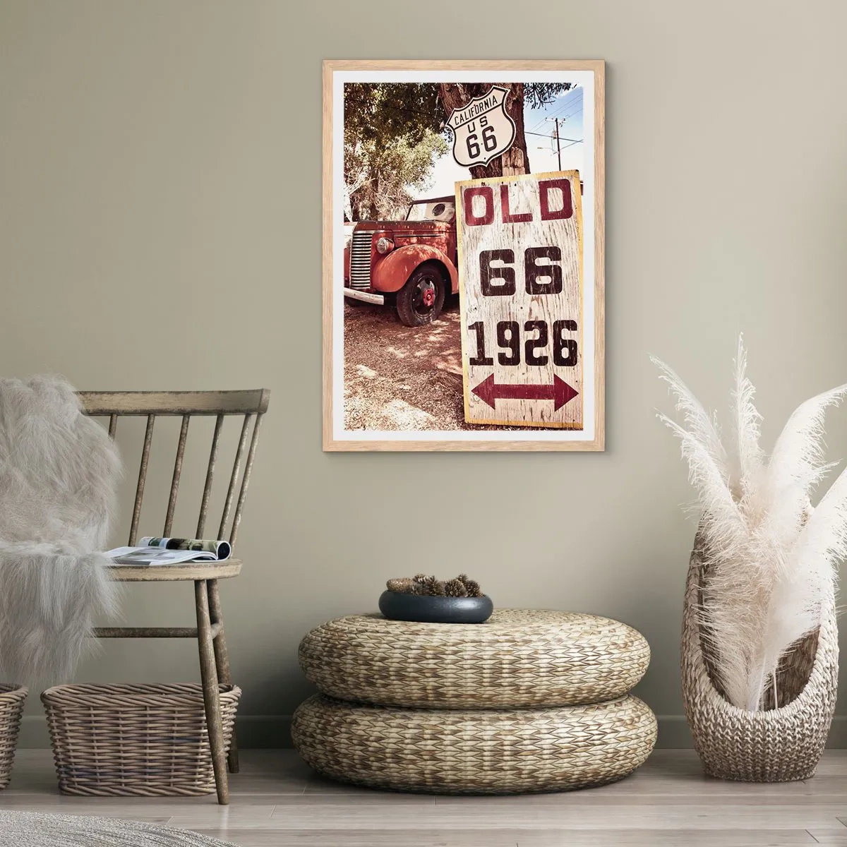 Poster în ramă de stejar deschis - O legendă provincială americană - 30x40 cm