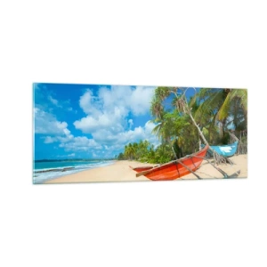 Tablou pe sticlă - Farmecul tropicelor - 100x40 cm