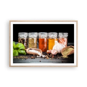 Poster în ramă de stejar deschis - Pentru a da un gust vieții - 91x61 cm