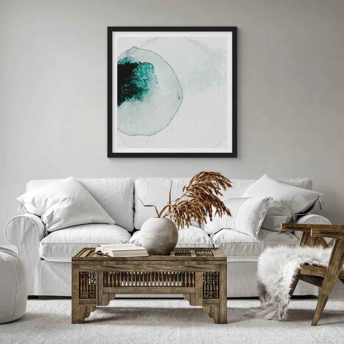 Poster în ramă neagră - Într-o picătură de apă - 30x30 cm