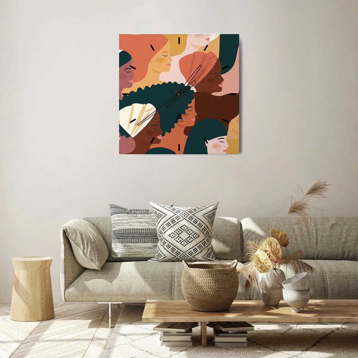 Ceas de perete - Ceas pe sticlă - Numai feminitate - 30x30 cm