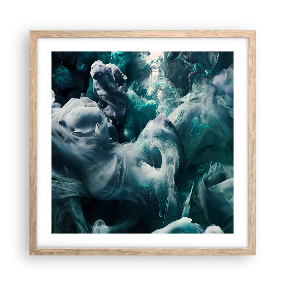 Poster în ramă de stejar deschis - Mișcarea culorilor - 50x50 cm