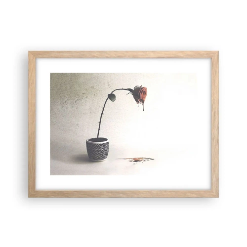 Poster în ramă de stejar deschis - Rosa dolorosa - 40x30 cm
