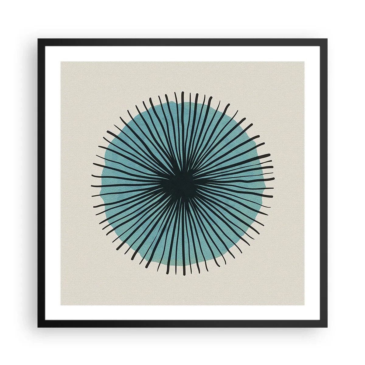 Poster în ramă neagră - Radiant pe albastru - 60x60 cm