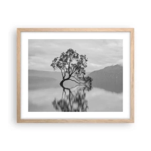 Poster în ramă de stejar deschis - Există o țară - 50x40 cm