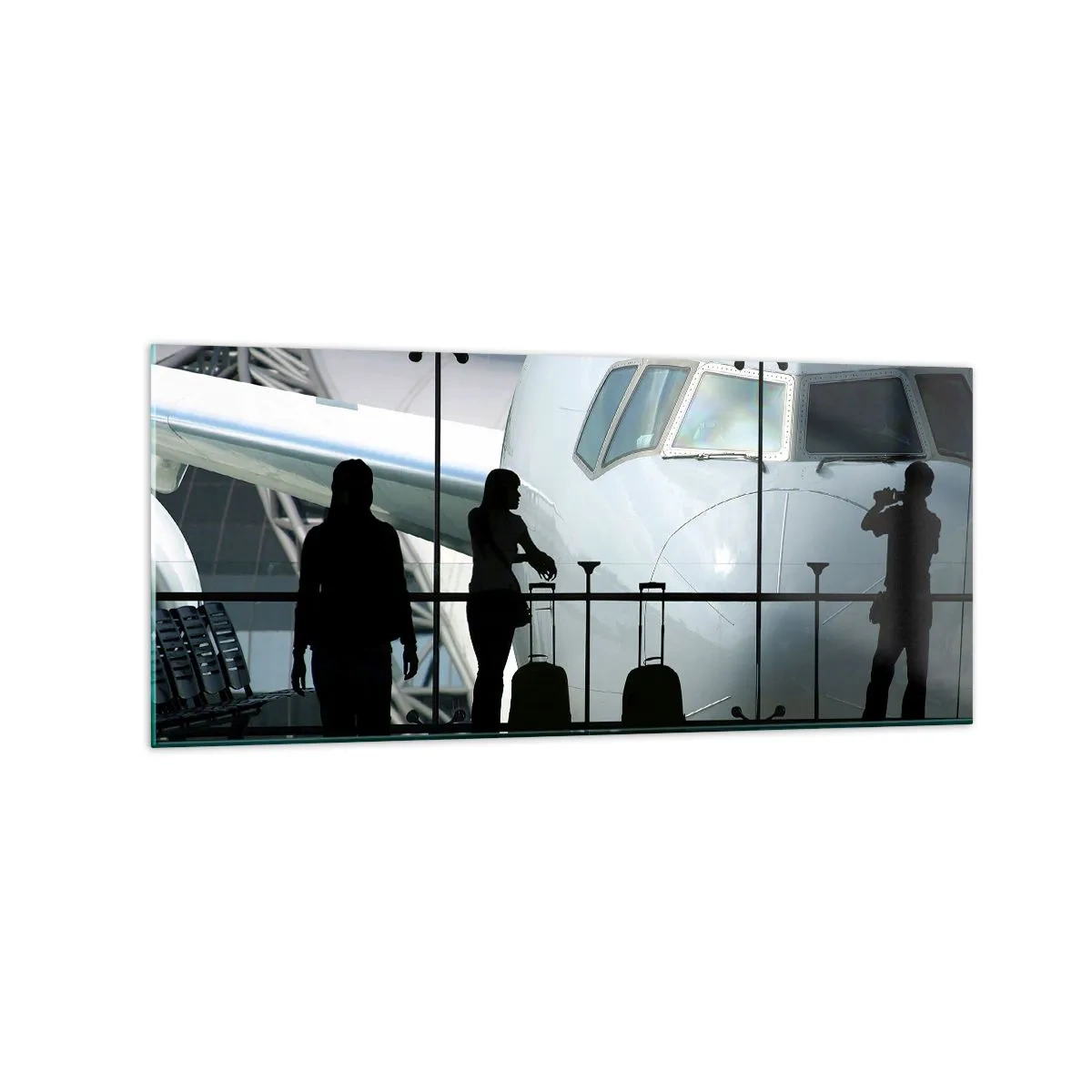 Tablou pe sticlă - Vis a vis la aeroport - 120x50 cm