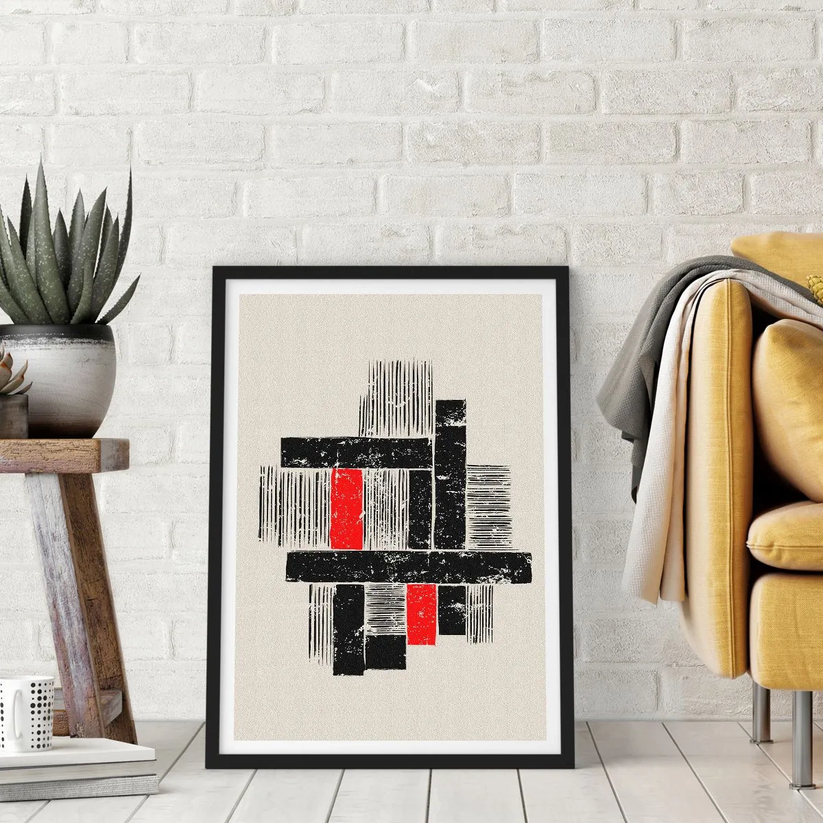 Poster în ramă neagră - Roșu și negru - 40x50 cm