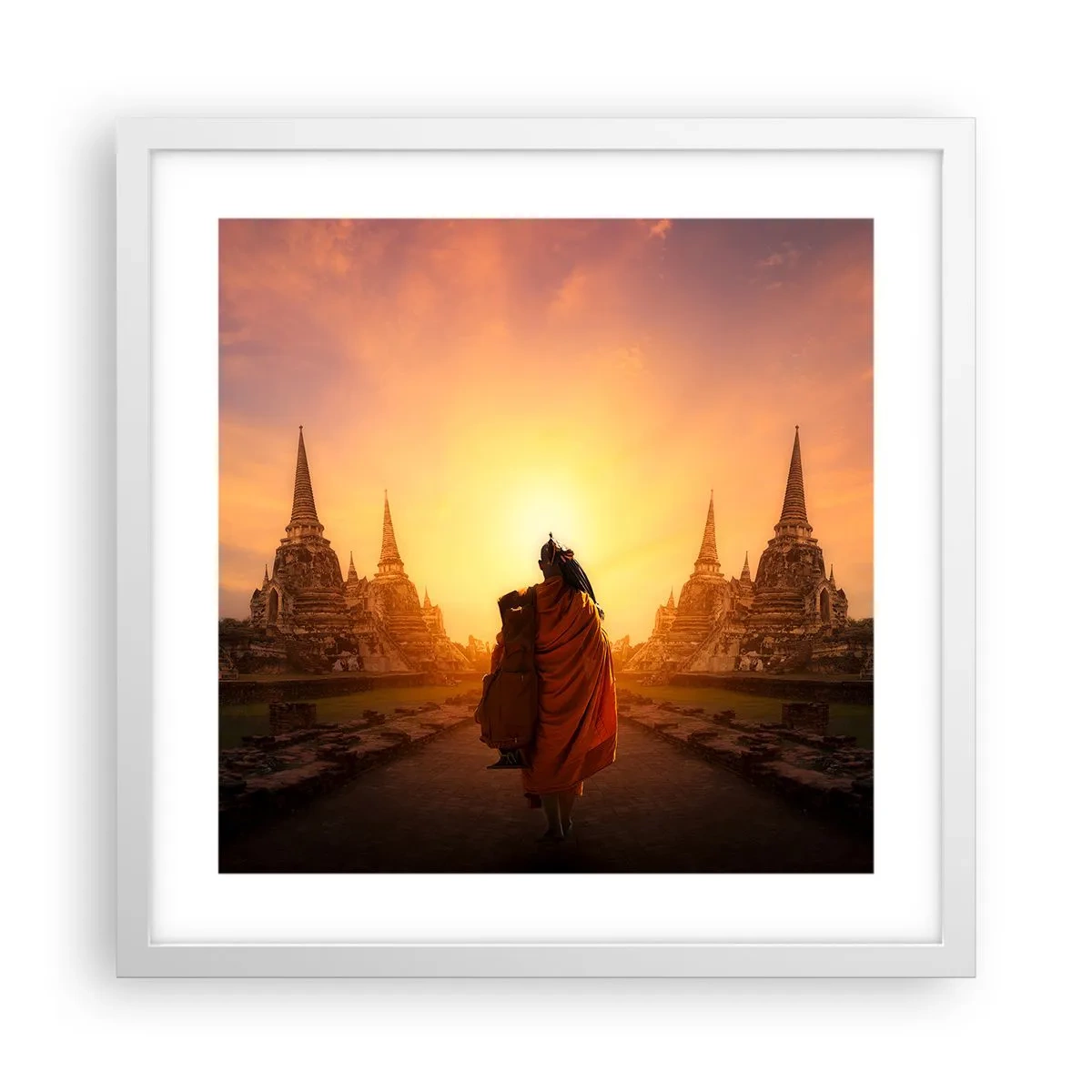 Poster în ramă albă - În pace prin eternitate - 40x40 cm