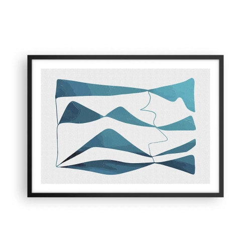 Poster în ramă neagră - Abstracție: relație turcoaz - 70x50 cm