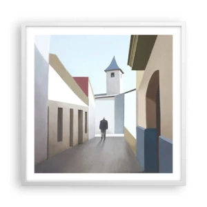 Poster în ramă albă - Plimbare însorită - 60x60 cm
