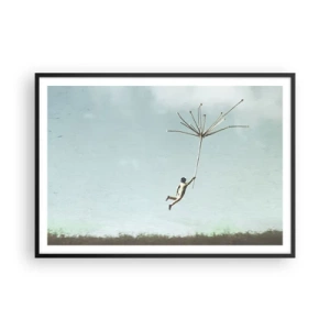 Poster în ramă neagră - Zmeuri, suflante, vânt - 100x70 cm