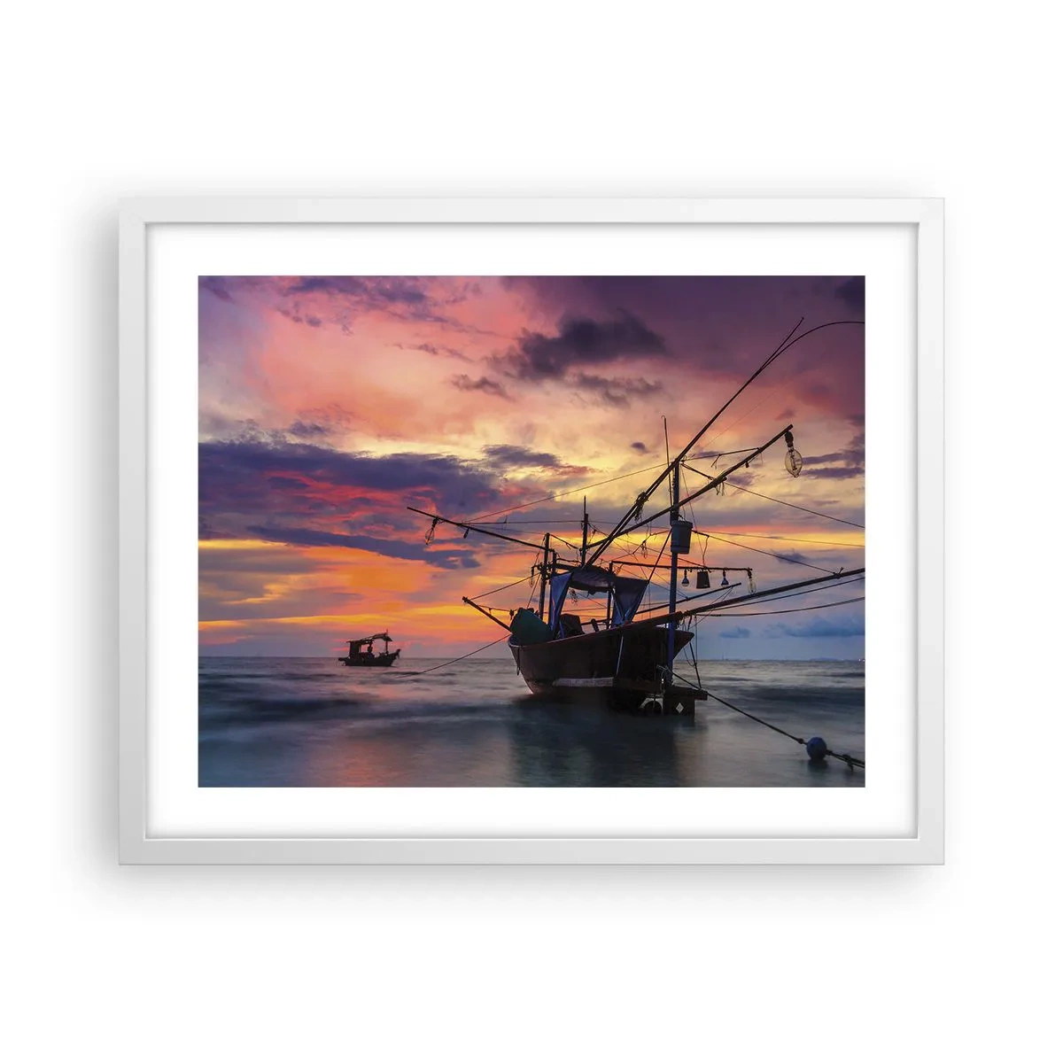 Poster în ramă albă - O seară exotică - 50x40 cm