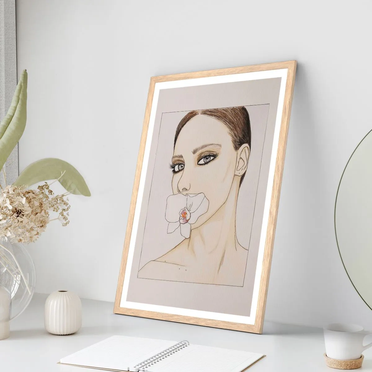 Poster în ramă de stejar deschis - Un simbol al eleganței și frumuseții - 70x100 cm