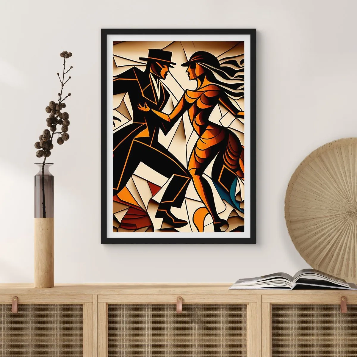 Poster în ramă neagră - Dans cu pasiune - 70x100 cm