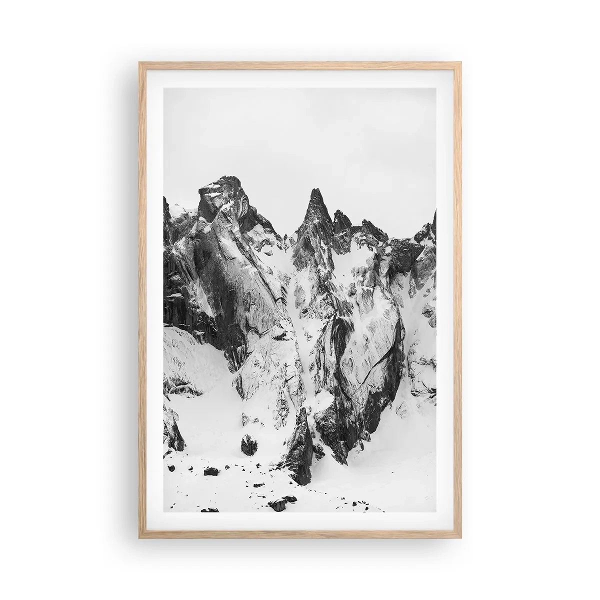 Poster în ramă de stejar deschis - Amenințarea crestei de granit - 61x91 cm
