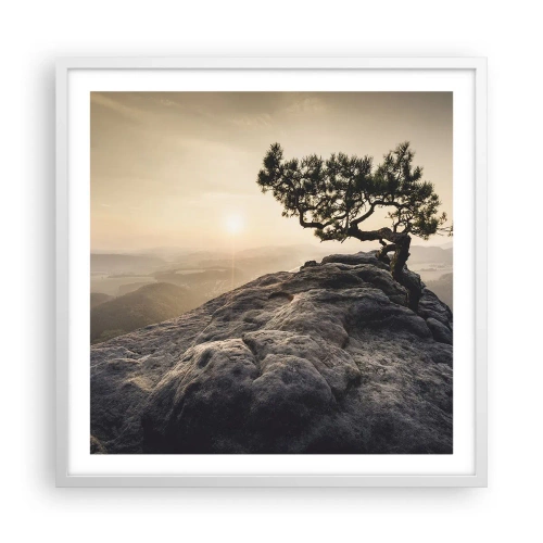 Poster în ramă albă - Viața învinge întotdeauna - 60x60 cm