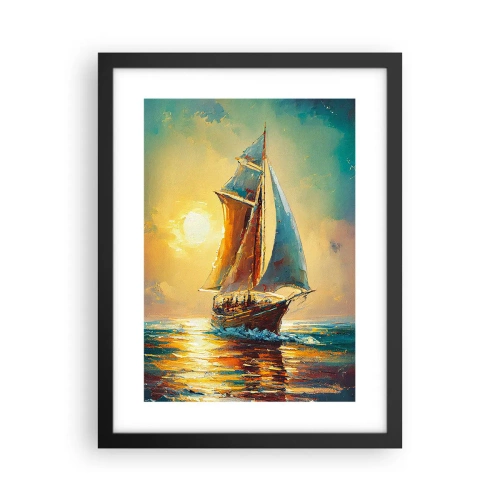 Poster în ramă neagră - Pânzele umflate de vânt - 30x40 cm