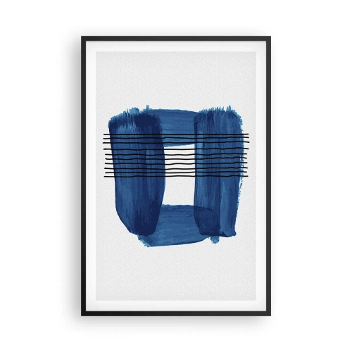 Poster în ramă neagră - Compoziție albastru-negru - 61x91 cm