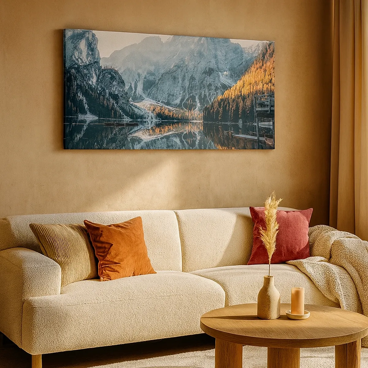 Tablou pe pânză - Peisaj în oglindă - 30x30 cm