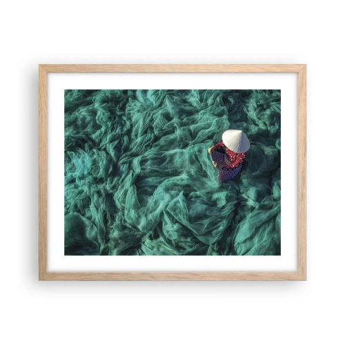 Poster în ramă de stejar deschis - Într-o mare de rețea - 50x40 cm