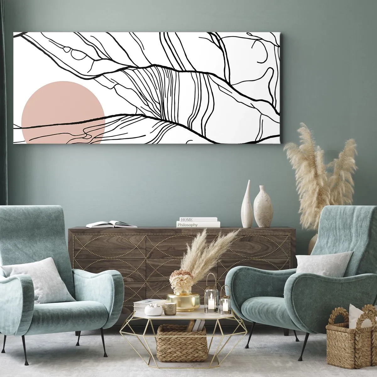 Tablou pe pânză - Într-o rețea de crengi - 100x40 cm