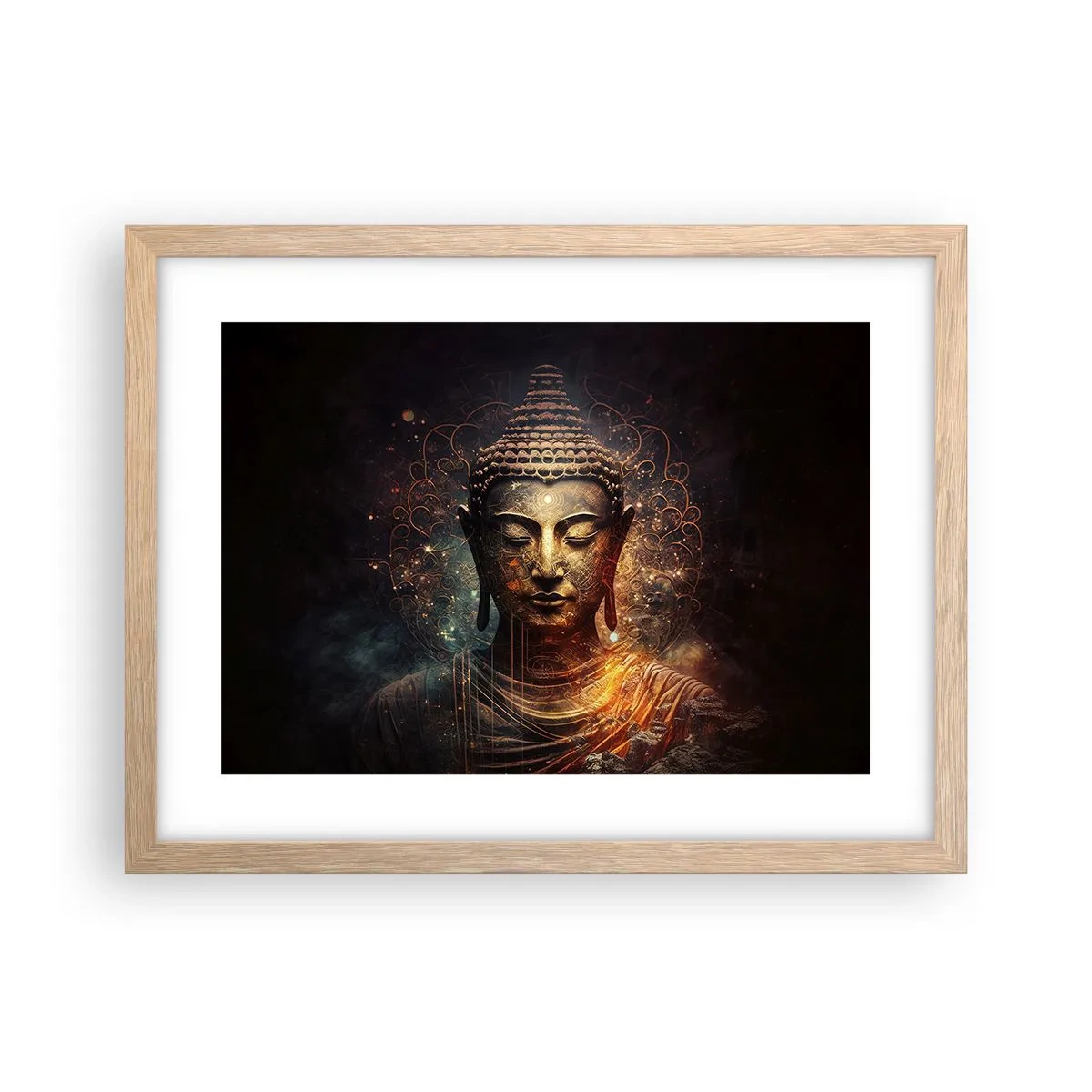 Poster în ramă de stejar deschis - Echilibru spiritual - 40x30 cm