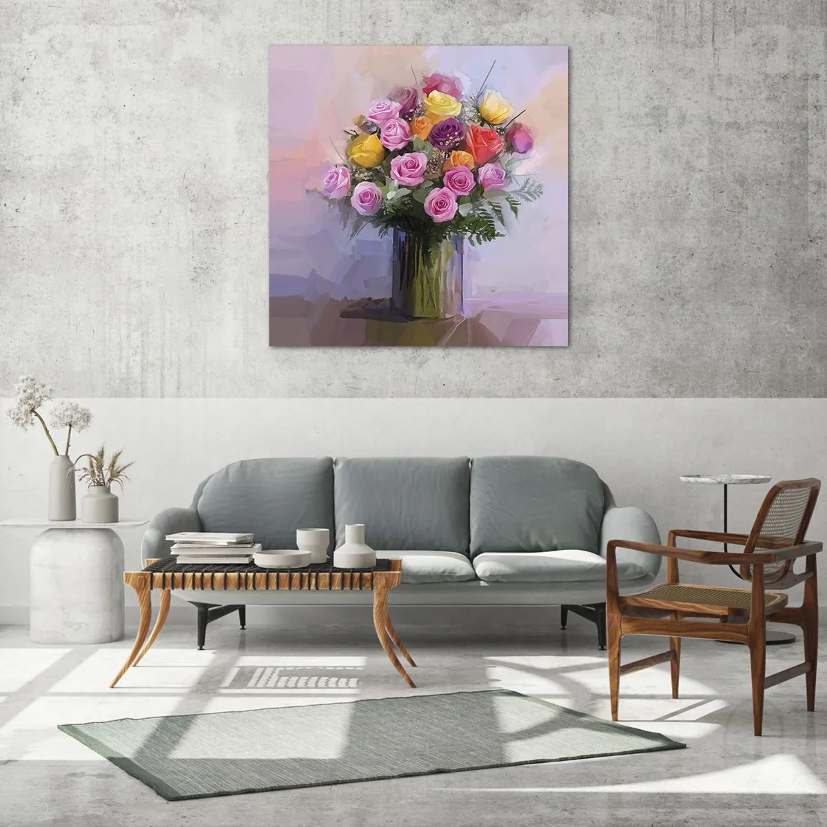 Tablou pe sticlă - Frumusețe reținută - 70x70 cm