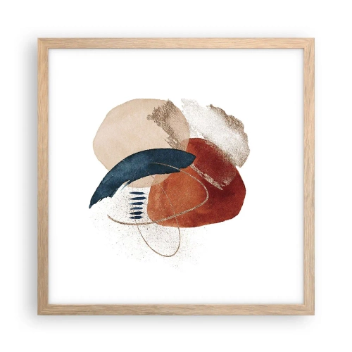 Poster în ramă de stejar deschis - Compoziție ovală - 40x40 cm