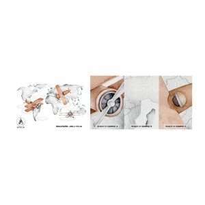 Mostră tapet Premium Canvas - În spirit de pionierat - Harta lumii, Avioane, Pentru copii - 100x30 cm