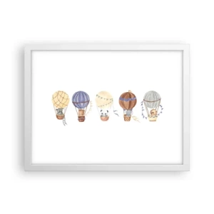 Poster în ramă albă - Prieteni de călătorie - 40x30 cm